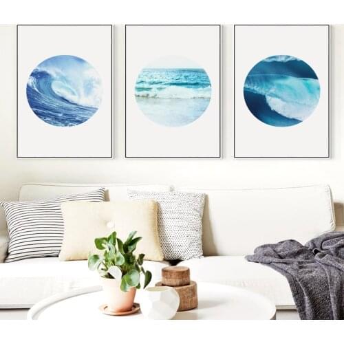 Natural Scenery Seascape Painting Nordic Minimalist Modern Space Wall Art For Living Room Poster Canvas Unframed