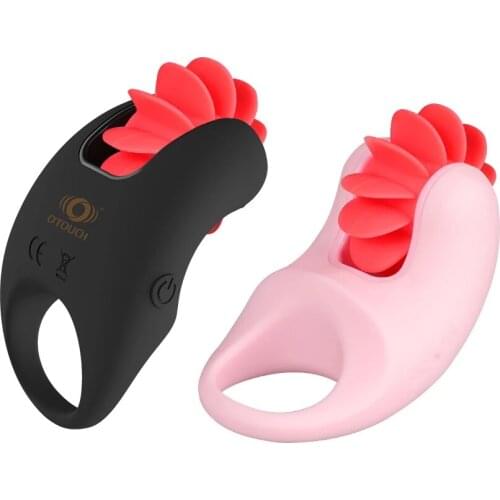Rotation Oral Tongue Licking Penis Vibrating Ring G-spot Massage Vagina Clitoris Stimulate Vibrator Sex Toys for Couples