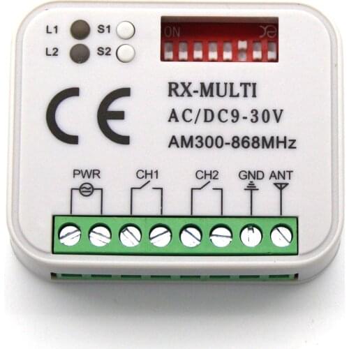 RX MULTI 300-900MHZ AC DC 9-30V Receiver Suits BENINCA BERNER HORMANN MARANTEC SOMMER 868MHz Remote Control 433MHz 330MHz 315MHz