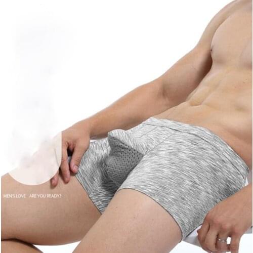 Balls Pouch Socks separation Sexy Men Striped Hot Breathable Gay Boxer Man Underwear