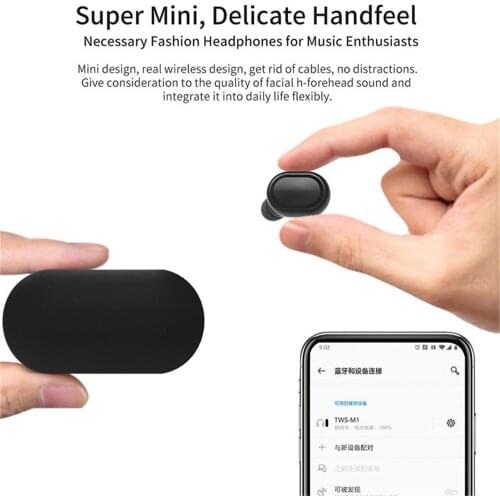 TWS M1 Wireless Bluetooth 5.0 Earphone HIFI Mini In-ear Sports Running Headset Support iOS/Android Phones Bluetooth Earbuds