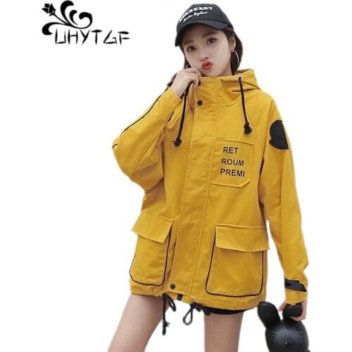 UHYTGF 2019 Spring Autumn female High Quality new Long Sleeve Trench Coat Womens Trench Coats Korean Plus size fashion coat 234