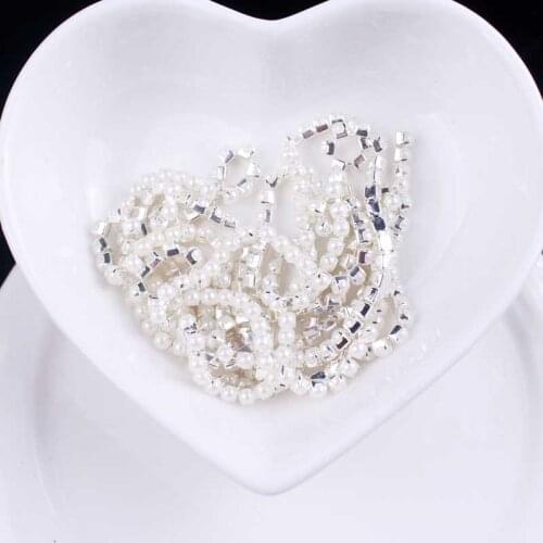 White Glass Rhinestone Chain Trim Pearl Sew On Rhinestones For Clothes Crystal Jewelry Sew Accessories diy Garment Bags decor