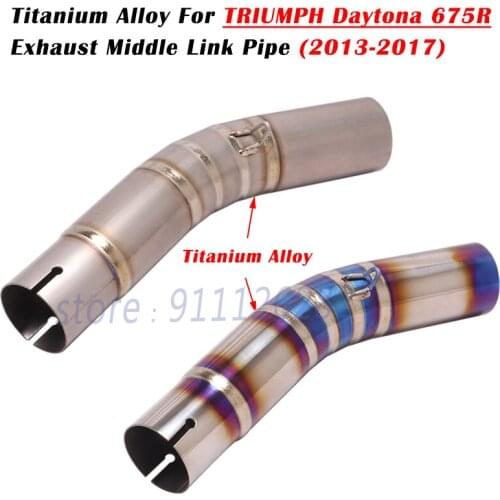For TRIUMPH Daytona 675R 13 14 15 16 17 Motorcycle Exhaust System Escape Modify Muffler Titanium Alloy Middle Link Pipe Silencer