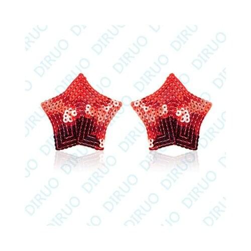 Body jewelry nipple ring sexy chest paste drilling hot red Five-pointed star sexy nightclub nipple sticker covers dance party