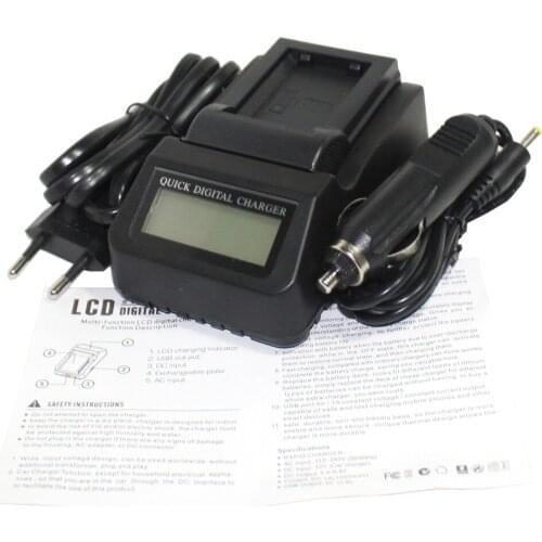 NP-FW50 Rechargeable LED Display Li-ion Battery Charger Pack with Car Charger Cord Kit for SONY Alpha A7 A7R A7S A5000