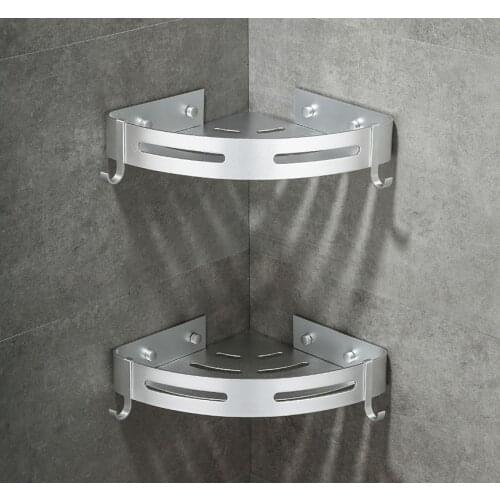 Factory Cross-Border Special Punch-Free Tripod Bathroom Corner Rack Bathroom Alumimum Triangle Basket New Style