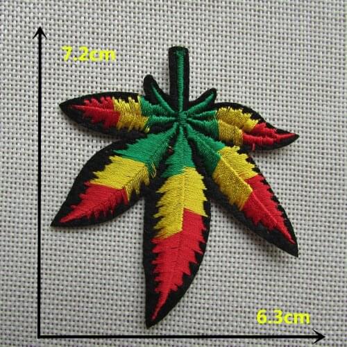 1pcs Colourful coconut tree leaf patch Hot melt adhesive clothing patches stripes applique embroidery blossom DIY accessories