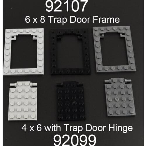 10PCS 92099 Hinge plate 4 x 6 Trap Door Frame 92107 Building block accessories parts MOC DIY Education Build Toys Brick