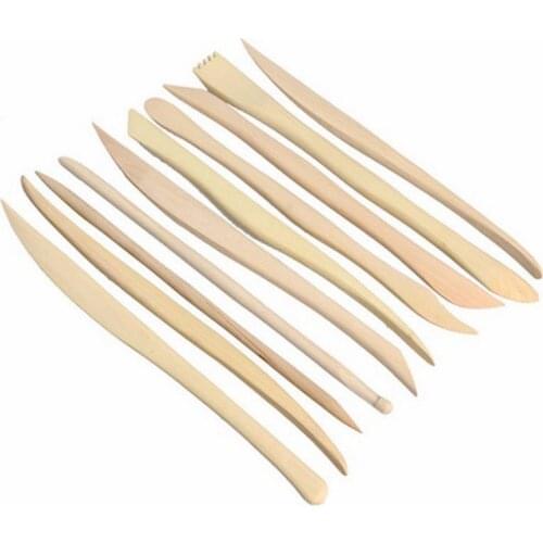 10pcs Sculpture Sculpt Pottery Modelling Wax Clay Tool Model Sludge Shape Wood Carve Engrave Craft Play Dough Handicraft Mold