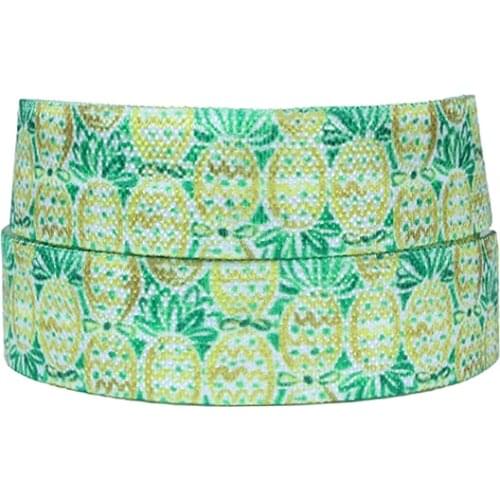 50 yards/lot) Free shipping 5/8" pineapple printed fold over elastic