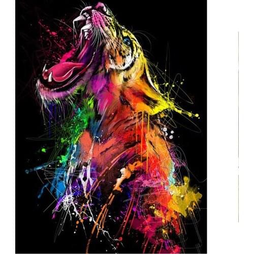 Diamond Painting Angry Tiger 5D Diy Embroidery Mosaic Picture Rhinestone Handmade Wall Sticker Bedroom Decoration FC664
