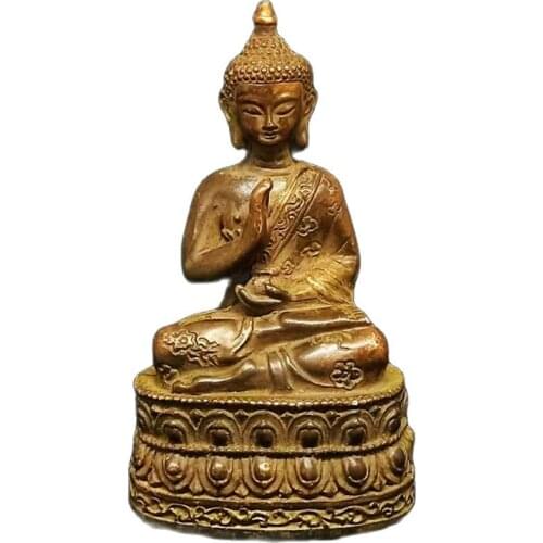 Antique pure copper small herbalist Buddha Amitabha statue