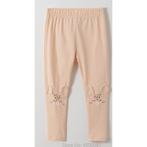 New 2020 Embroidery 100% Elastic Cotton Pencil Stretch Pants Infant Bebe Children Skinny Trouser Baby Girl Clothes Kids Leggings