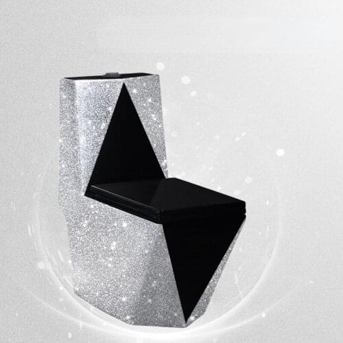 Black household toilet ceramic toilet siphon toilet color creative personality