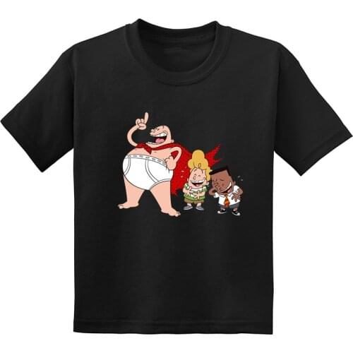 Captain Underpants Superhero Cartoon Print Kids T shirt Summer Funny Cute Children Boys Clothes Baby Girls Short Sleeve T-Shirts
