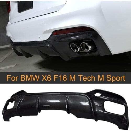 For X6 F16 Rear Bumper Diffuser Lip Spoiler for BMW X6 F16 M Tech M Sport 2014-2019 Carbon Fiber Rear Bumper Diffuser Spoiler