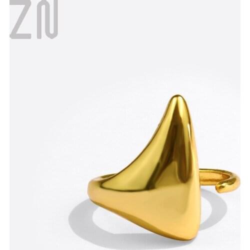 ZN Europe and America Ins Style Simple Design Finger Ring Trendy Geometric Creative Opening Rings Fashion Jewelry Couple Gifts
