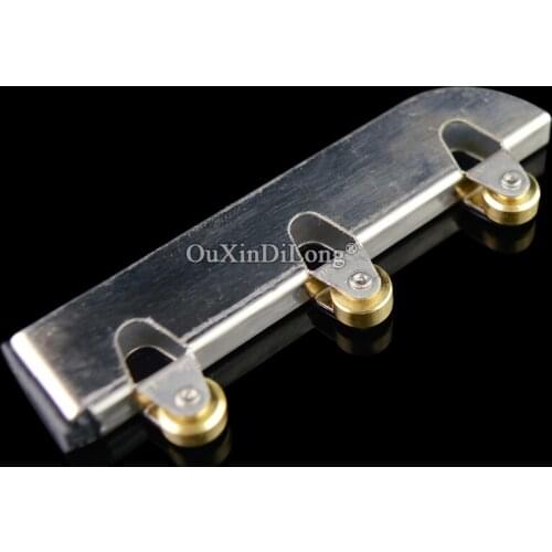 Brand New 4PCS Stainless Steel Glass Display Cabinet Sliding Door Rollers Copper Wheels Track Pulleys