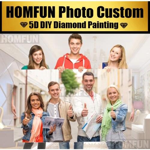 HOMFUN Photo Custom Diamond Painting Cross Stitch Full Square Rhinestone 3D DIY Diamond Embroidery Diamond 5D Home Decor