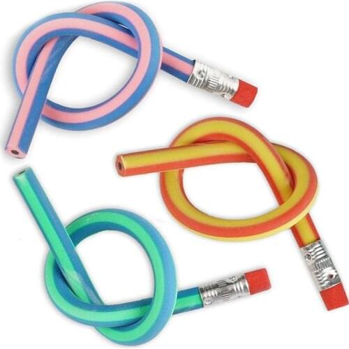 20pcs 10pcs 5pcs Soft Flexible Bendy Pencils Fun Bend Soft Pencil Band Kids Children School Supplies Stationery