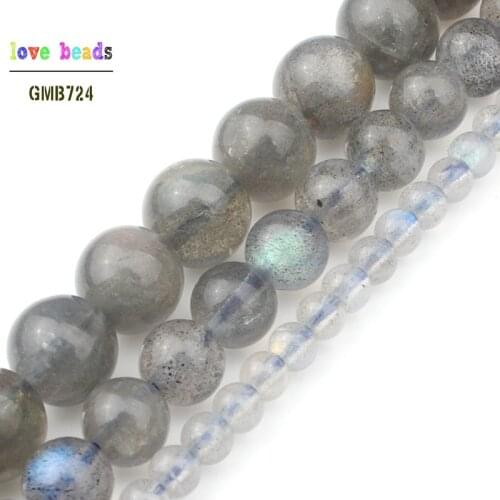4mm 6mm 8mm AAA+ Natural Labradorite Stone Round Beads for Jewelry Making DIY Beads Bracelet Necklace Wholesale