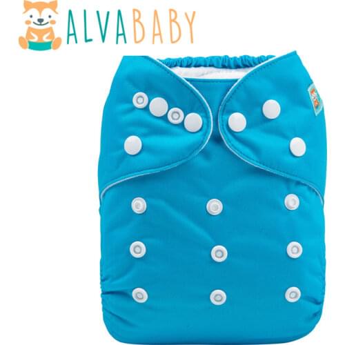 New Arrival! Alvababy Plain Baby Cloth Diaper with Microfiber Insert 2019