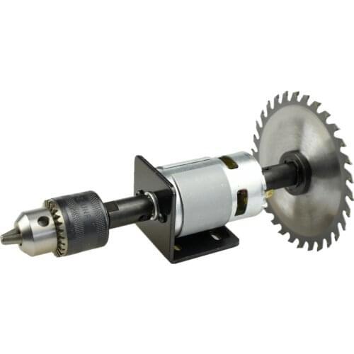CHANCS 775 Saw Motor DC 24V 12000RPM Gear Motor Dual Output Shaft Drill Chuck Mini Electric Circular Saw DIY