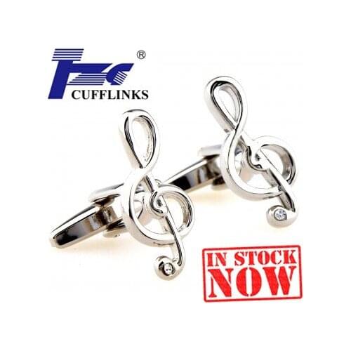 Music Note With Stone Cufflink Cuff Link 2 Pairs Free Shipping