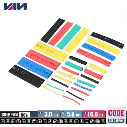 164pcs Heat Shrink Tube Set Electrical Wire Cable Sleeve Protector Polyolefin Shrinking Assorted Insulated Sleeving Tubing Pipe