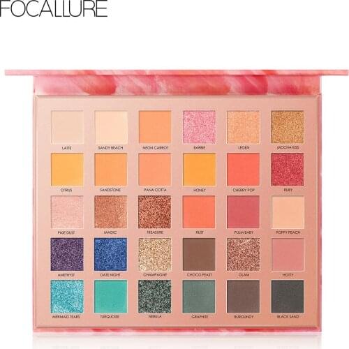 Focallure 30 Colors Eye Shadow Palette Shimmer Matte Glitter Eyeshadow Palette Powder Pressed Pigment Makeup Set Face Makeup
