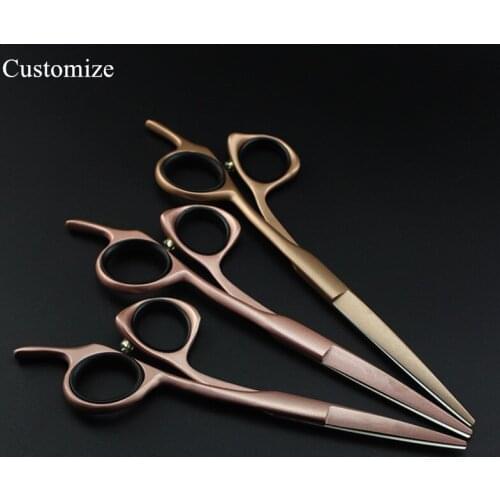 Customize professional japan 5 5.5 6 inch gold cut hair salon scissors cutting barber makas haircut shears hairdressing scissors