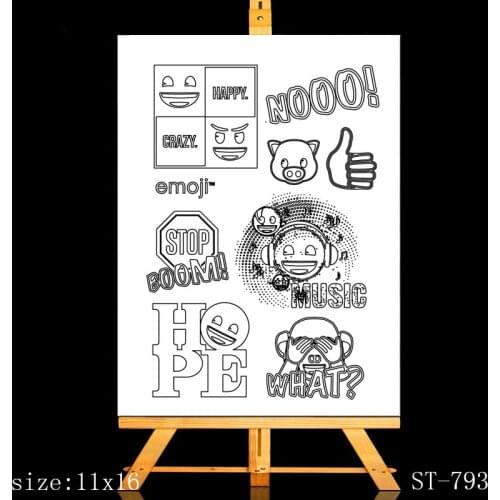 AZSG Smiley cartoon sign Clear Stamps For DIY Scrapbooking/Card Making/Album Decorative Silicone Stamp Crafts