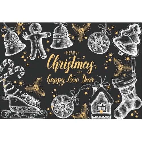 Merry Christmas Backdrop Bells Snowflakes Stars Photography Background Happy New Year Xmas Party Decor Photo Booth Studio Props