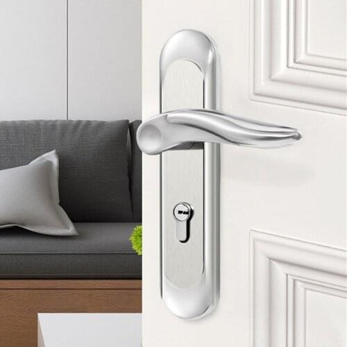 Modern Stainless Steel Silent Door Lock Indoor Security Door Handle Lock Household Split Lockset Furniture Hardware Supplies