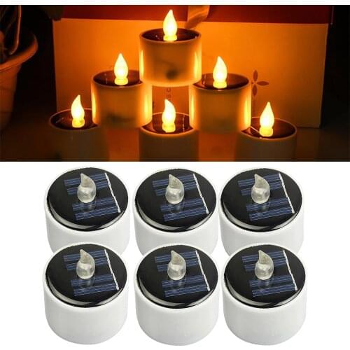 Solar Power LED Candle Flameless Electronic Lights Flickering Energy Saving Romantic Lamp Holiday Outdoor