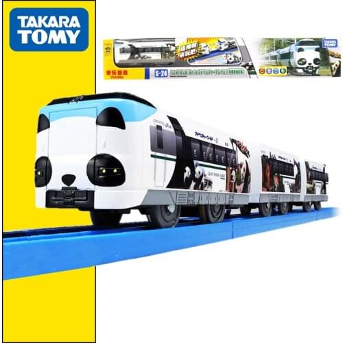 TAKARA TOMY S-24 Electric Three-section Train Panda Travel Sightseeing Electric High-speed Rail Train Toy