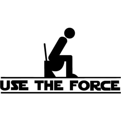 16cmx8cm FUNNY WC TOILET VINYL DECAL STICKER ART DECOR , USE THE FORCE decal sticker for car window bathroom door decoration