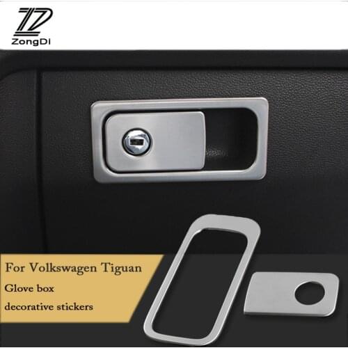 ZD For VW Tiguan 2 2016 MK2 Accessories For Volkswagen Tiguan 2017 2018 Co-pilot Glove Storage Box Handle Covers Accessories
