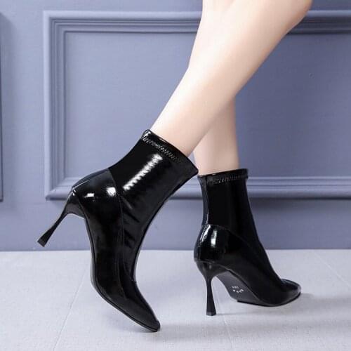 Women Boots Corduroy Butterfly-knot Boots Sexy High Heels Party Shoes Winter plus velvet Keep Warm Female Boots zapatos de mujer