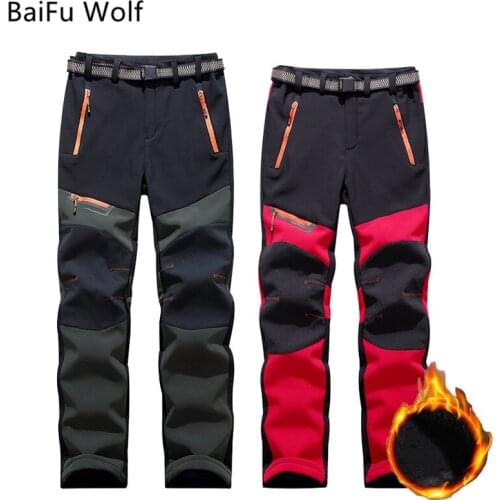Winter Men Women Sports Hiking Camping Pants Fleece Water Resistant Cycling Bicycle Bike Pants Warm Thermal Trousers