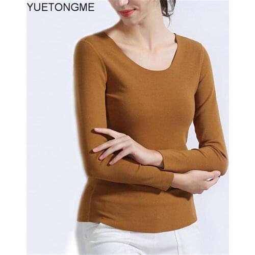 2020 Winter Warm T Shirt Thick Fleece Thermal Underwear Long Sleeve Tee Shirt Super Soft T-Shirt O neck Tops BLT015-1