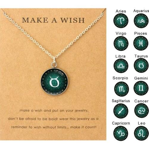 Zodiac Sign Aries Taurus Gemini Cancer Leo Virgo Libra Scorpio Sagittarius Capricorn Aquarius Pisces Birthday Gift Necklaces