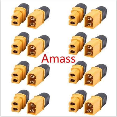 10 x Amass XT60+ Plug Connector With Sheath Housing 5 Male 5 Female (5 Pair ) servo spare parts