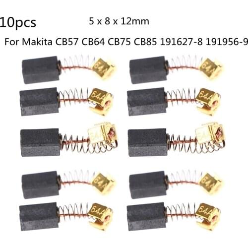10pcs Carbon Brushes 5x8x12mm Power Tools Spare Parts For Makita Electric Motors CB57 CB64 CB75 CB85 191627-8 191956-9