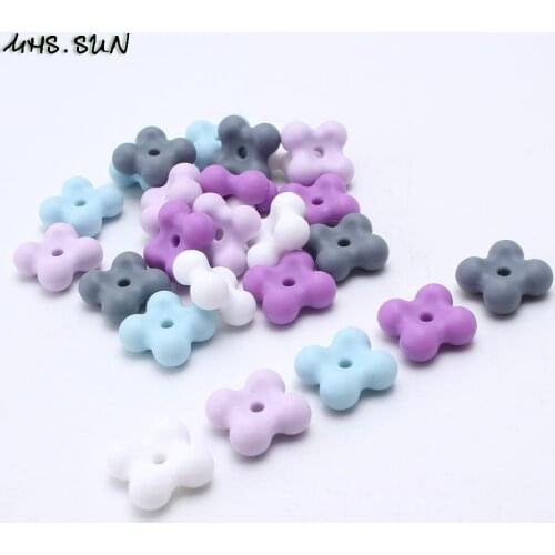 MHS.SUN 10PCS Baby Silicone Teething Teether Beads Safe Food Grade Chewing Space Beads For Infant Nursing Necklace Pacifier Clip