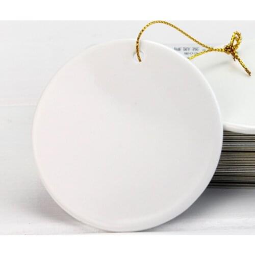 25pcs/lot Sublimation Blanks Christmas Decoration Ceramic Pendant for Sublimation INk Transfer Printing Heat Press DIY