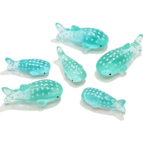 27MM 35MM Resin Water Blue Dolphin Fish Cabochons Flatback Resin Cartoon Dolphin Cabs Charms Jewelry Making Craft