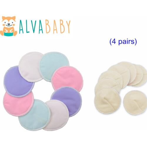 8pcs per Lot Alvababy Super Soft Arc Bamboo Breast Pad Nursing Pads For Mum Washable Feeding Pad