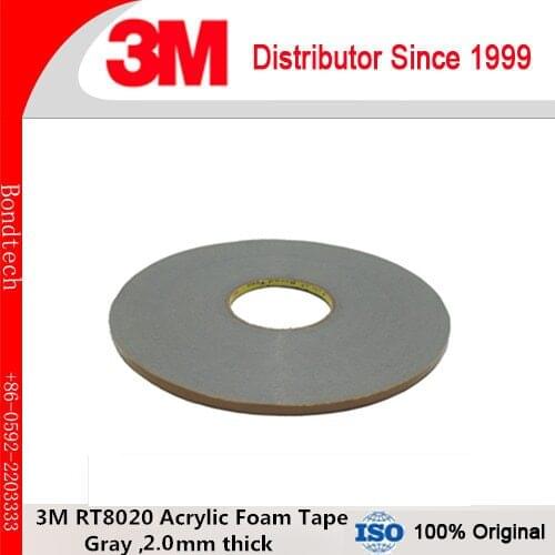 3M Acrylic Foam Tape RT8020, Gray, 2.0mm, attaching auto exterior trim, 10mmX20M/Lot